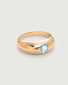 sygnet serce topaz