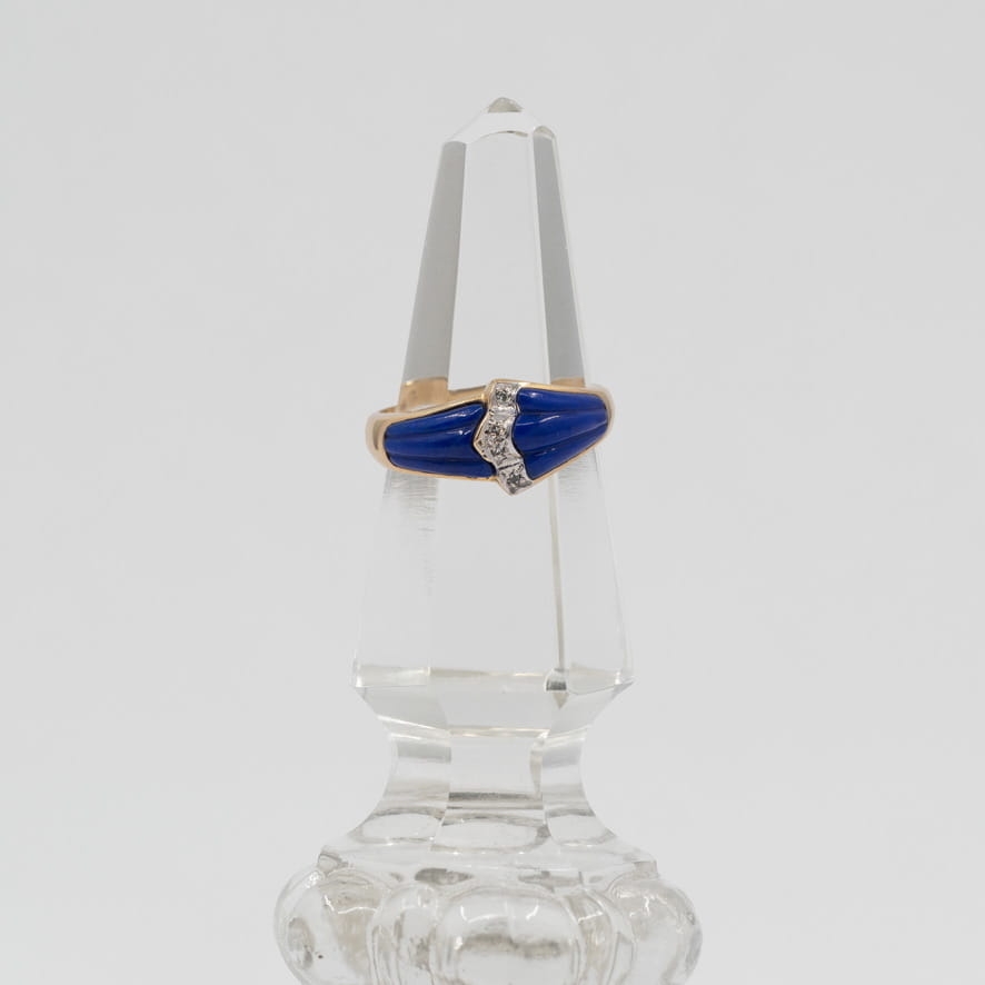 pierscionek-z-lapisem-lazuli-i-diamentami-zloto-585-vintage